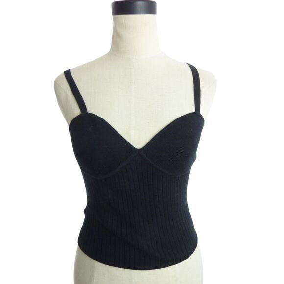 Reformation Silvana Ribbed Sweater Tank Black S - Picture 1 of 8